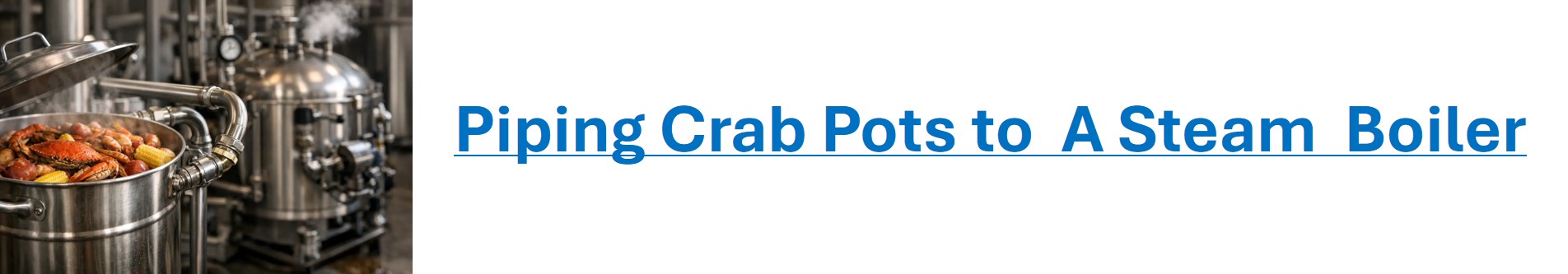 Piping crab pots to steam boiler